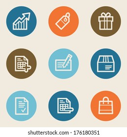Shopping web icon set 1 , color circle buttons