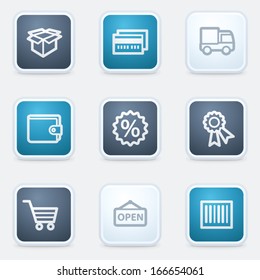 Shopping web icon set 2, square buttons