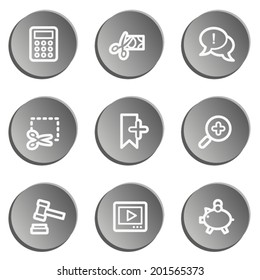 Juego de iconos web de compras 3 , juego de emoticones grises
