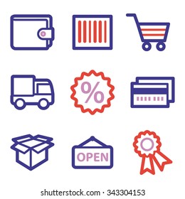 Iconos web de compras