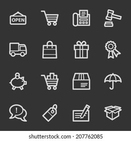 Shopping web icons, grey set