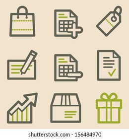 Juego de iconos web de compras 1, serie vintage
