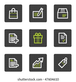 Juego de iconos web de compras 1, serie de botones cuadrados grises