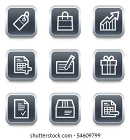 Shopping-Web-Icons set 1, graue quadratische Tasten