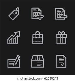 Iconos web de compras conjunto 1, estilo móvil gris