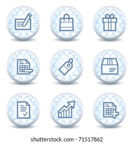 Shopping-Web-Symbole setzen 1, glänzende Kreis-Buttons