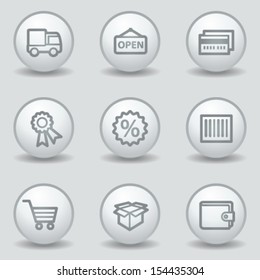 Shopping web icons set 2, circle white matt buttons
