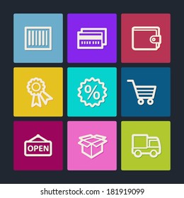 Shopping-Web-Symbole Set 2, Farbtasten