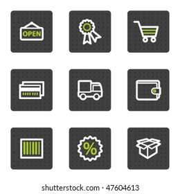 Shopping-Web-Icons Set 2, graue Quadrat-Schaltflächen-Reihe