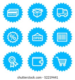 Shopping web icons set 2, blue sticker series