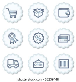 Juego de iconos web de compras 2, botones blancos