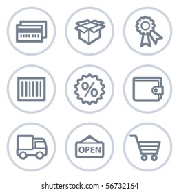 Shopping web icons set 2, white circle series