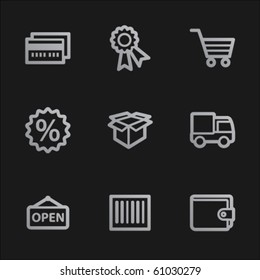 Shopping web icons set 2, grey mobile style