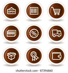 Shopping web icons set 2, chocolate buttons