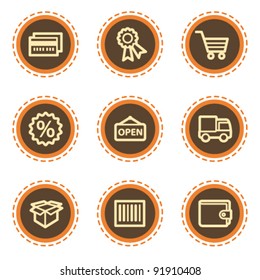 Shopping web icons set 2, vintage buttons