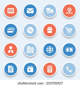 Shopping web icons set