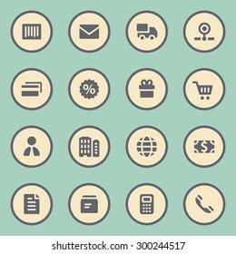 Shopping web icons set