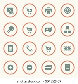 Shopping web icons set