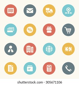 Shopping web icons set