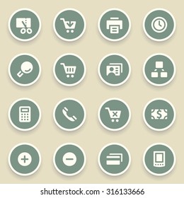 Juego de iconos web de compras