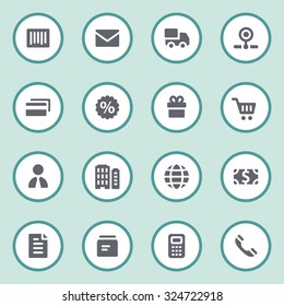 Juego de iconos web de compras