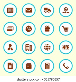 Shopping web icons set