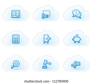 Shopping web icons set 3, cloud buttons