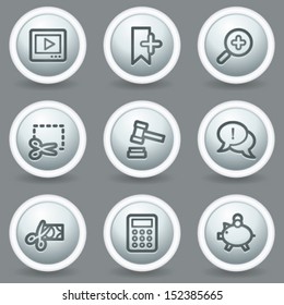 Shopping-Web-Symbole Set 3, Kreis graue matte Schaltflächen