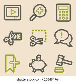 Shopping web icons set 3, vintage series