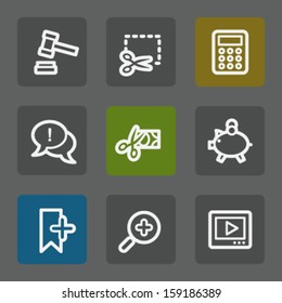 Shopping web icons set 3, flat buttons