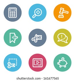 Shopping web icons set 3, color circle buttons