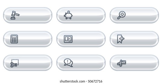 Shopping-Web-Icons set 3, weiße Tasten mit Kopienraum