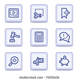 Shopping-Web-Icons Set 3, hellviolett glänzende Buttons