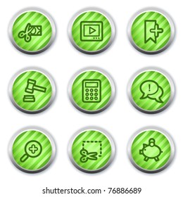 Shopping-Web-Icons set 3, Green Glossy Circle Buttons