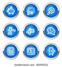 Shopping-Web-Symbole Set 3, blaue Schaltflächen