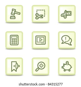 Shopping  web icons set 3, salad green buttons