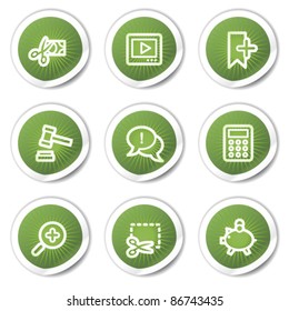 Juego de iconos de la web de compras 3, pegatinas verdes