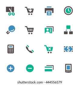 Shopping web icons set. Mobile screen symbols.