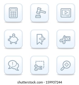 Shopping web icons, square buttons