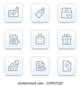 Shopping web icons, square buttons