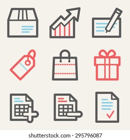 Shopping web icons, square buttons