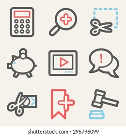 Shopping web icons, square buttons