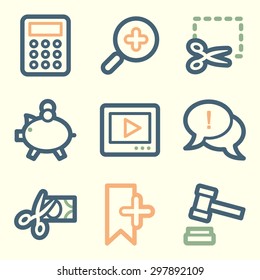 Shopping web icons, square buttons