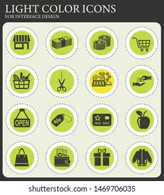 shopping web icons for user interface design