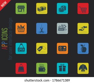 shopping web icons for user interface design