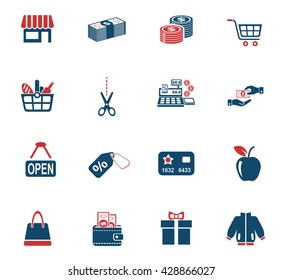 shopping web icons for user interface design
