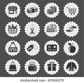 shopping web icons for user interface design