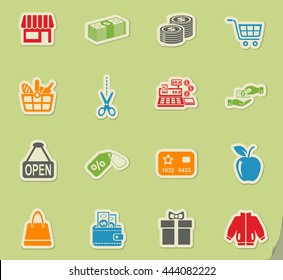 shopping web icons for user interface design