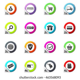 Shopping web icons for user interface design