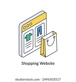 Shopping Website Isometric style icon. Symbol on White background EPS 10 File 